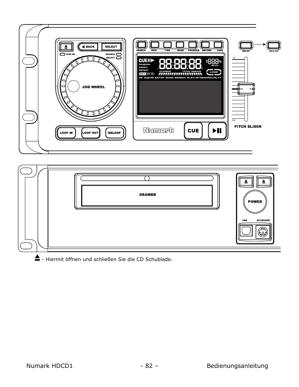 Beschreibung der vorderseite | Numark Industries HDCD1 User Manual | Page 82 / 132