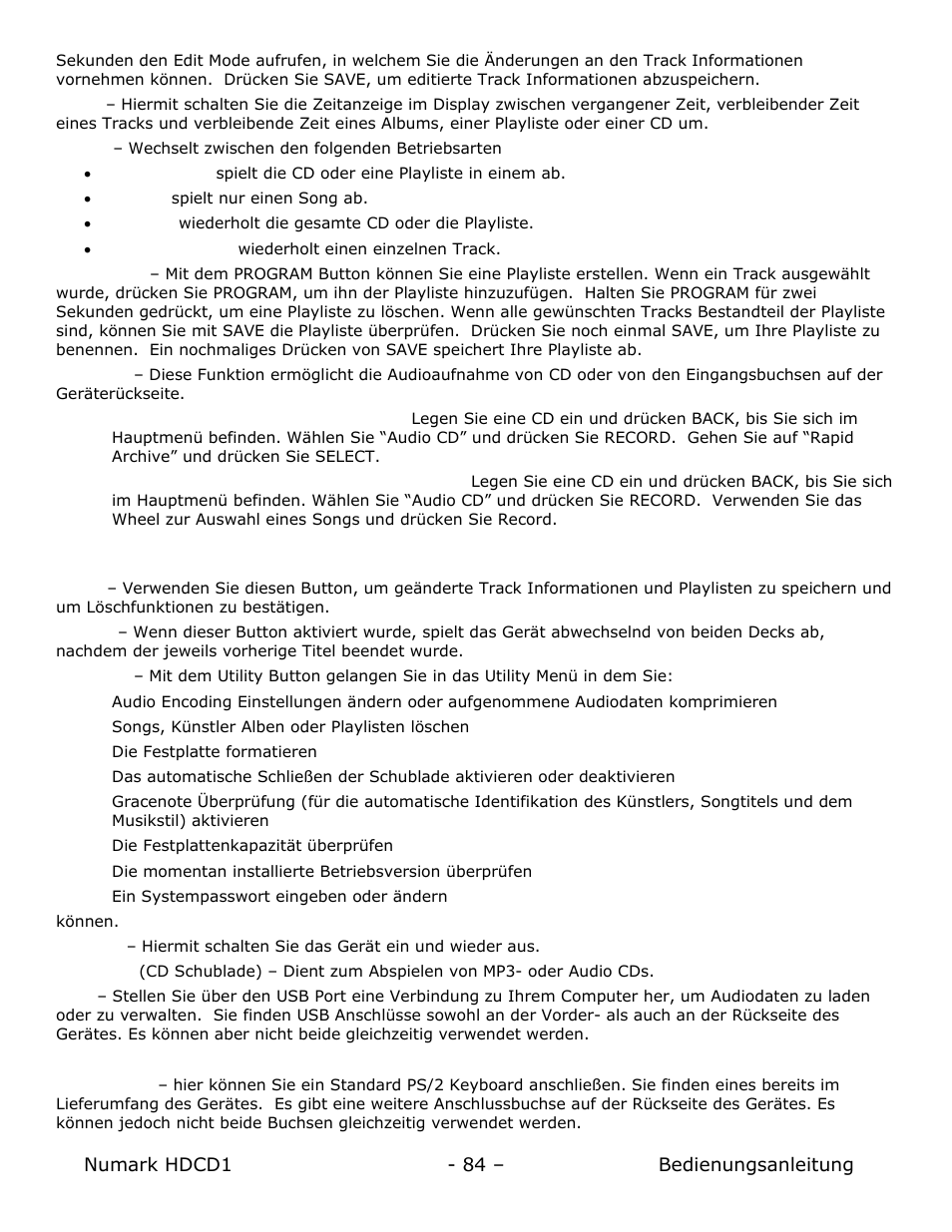 Numark Industries HDCD1 User Manual | Page 84 / 132