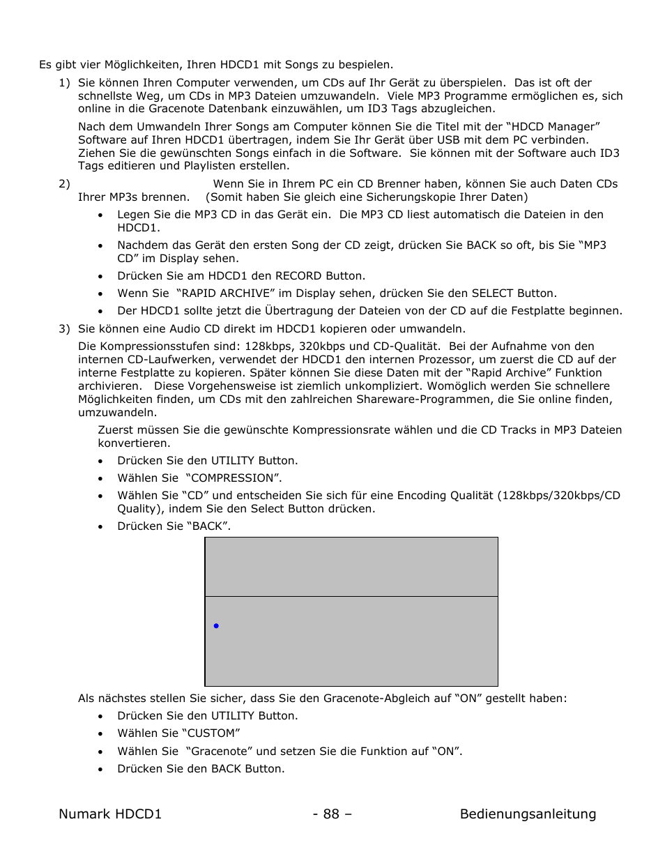 Den hdcd1 bespielen | Numark Industries HDCD1 User Manual | Page 88 / 132