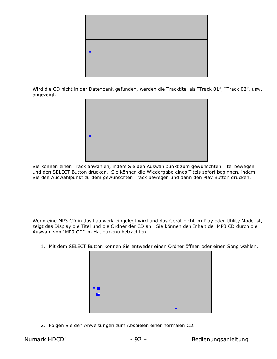 Mp3 cds wiedergeben | Numark Industries HDCD1 User Manual | Page 92 / 132