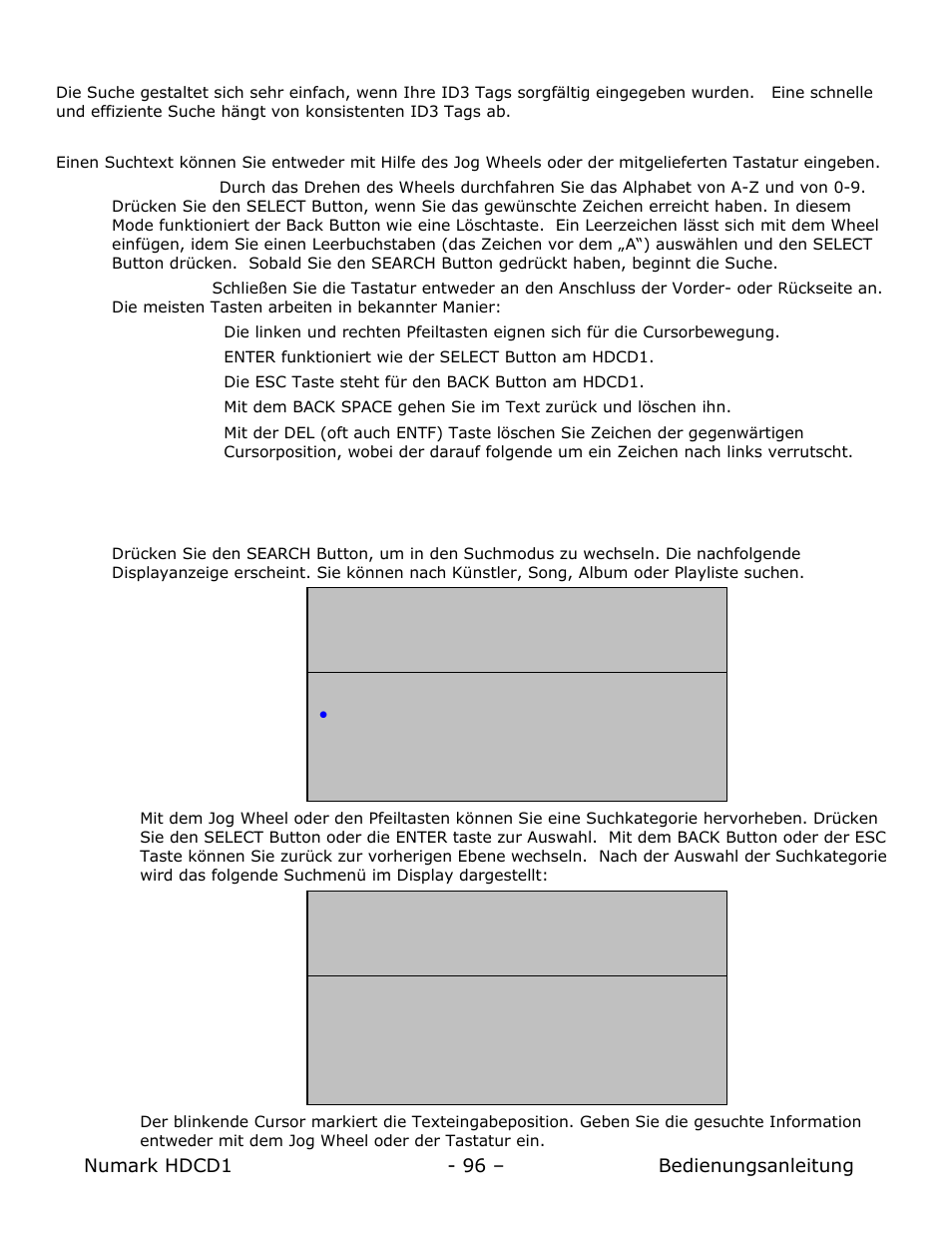 Songsuche | Numark Industries HDCD1 User Manual | Page 96 / 132