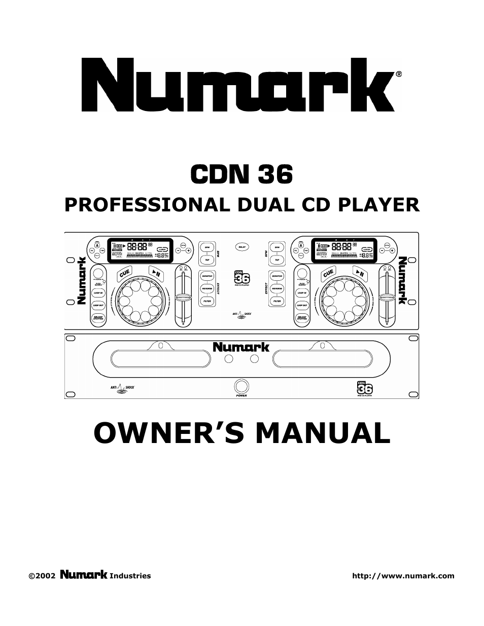 Numark Industries CDN 36 User Manual | 20 pages