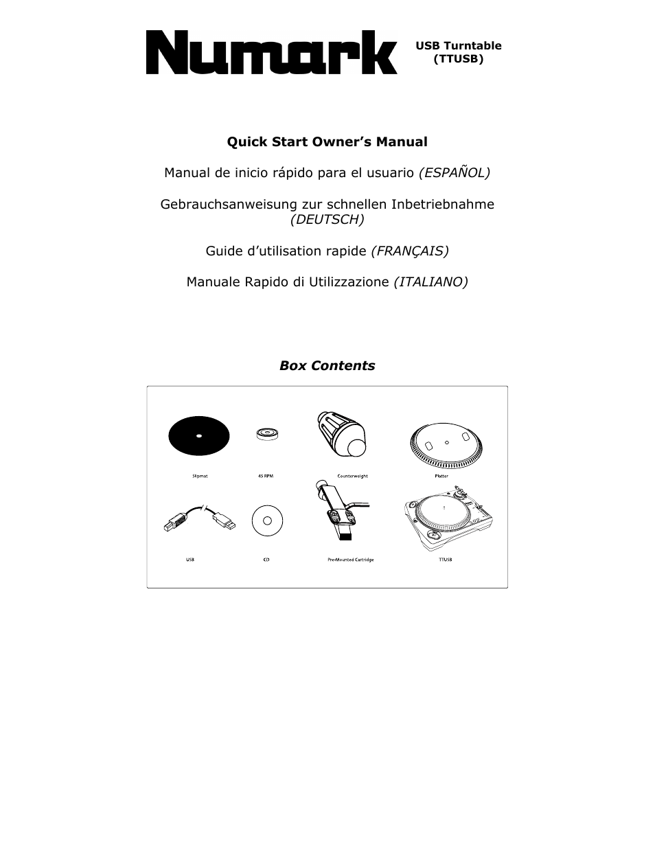 Numark Industries TTUSB User Manual | 16 pages