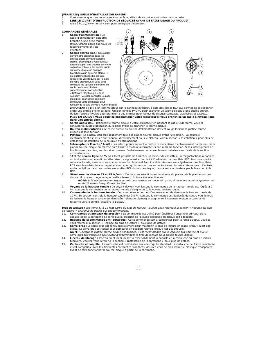 Numark Industries TTUSB User Manual | Page 11 / 16