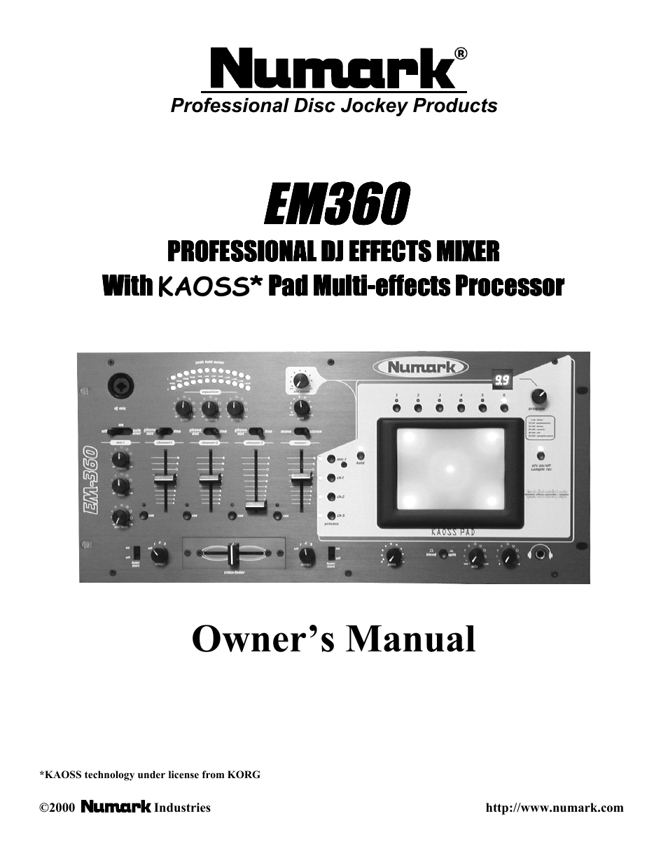 Numark Industries EM360 User Manual | 12 pages