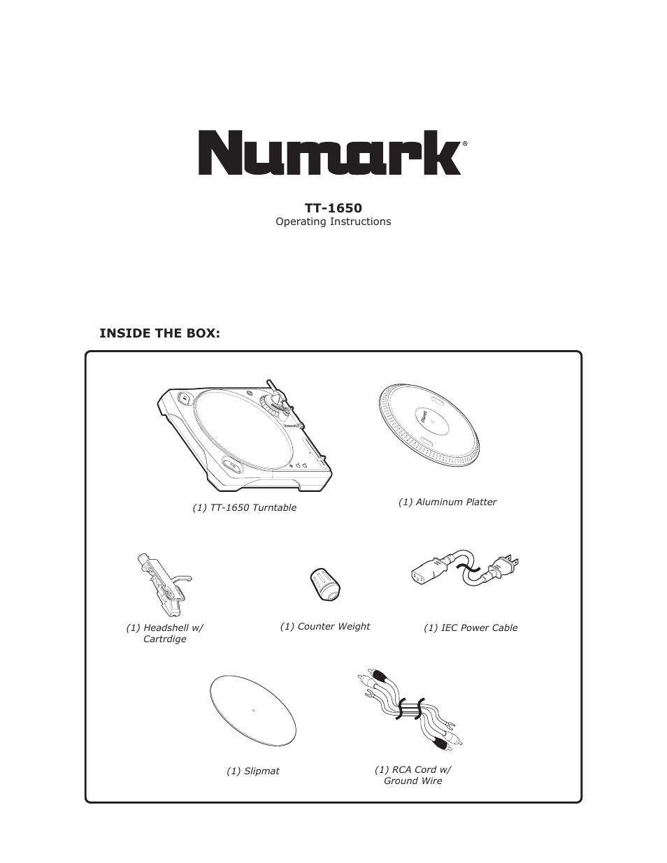 Numark Industries TT-1650 User Manual | 16 pages