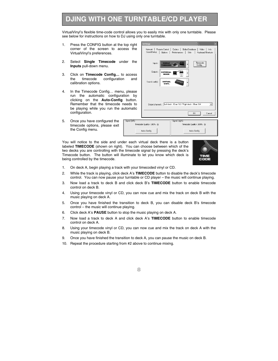 Djing with one turntable/cd player | Numark Industries DJ Equipment User Manual | Page 10 / 52