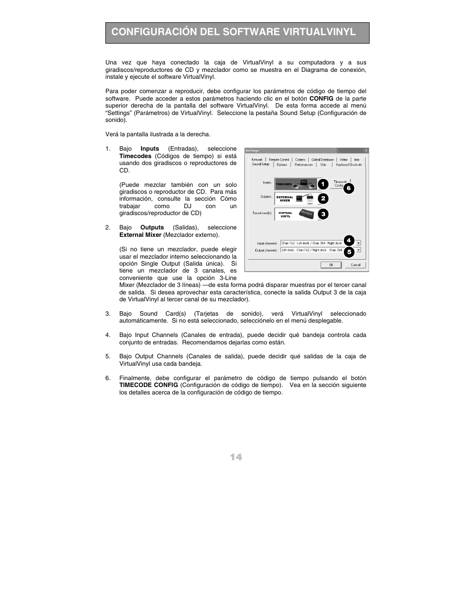 Configuración del software virtualvinyl | Numark Industries DJ Equipment User Manual | Page 16 / 52