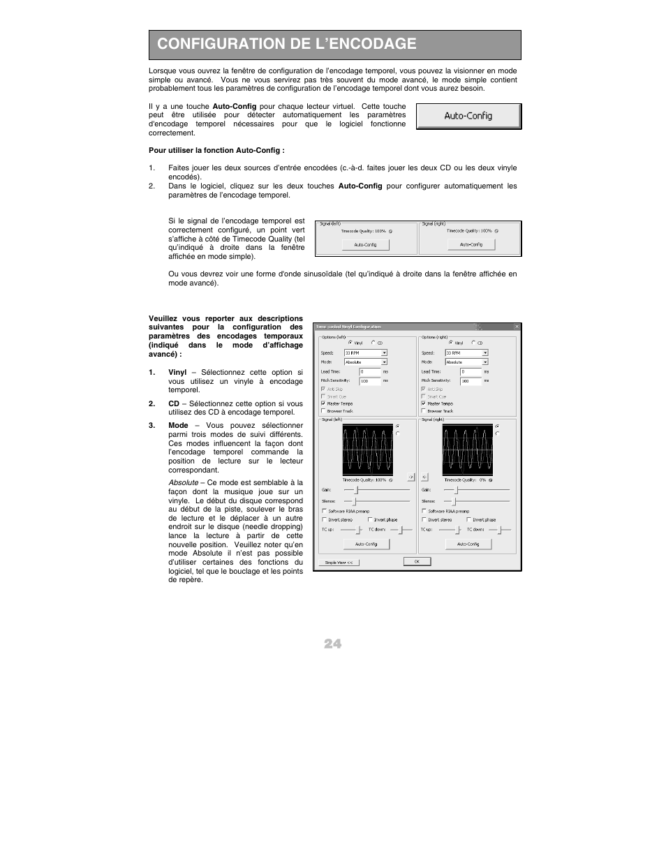 Configuration de l’encodage | Numark Industries DJ Equipment User Manual | Page 26 / 52