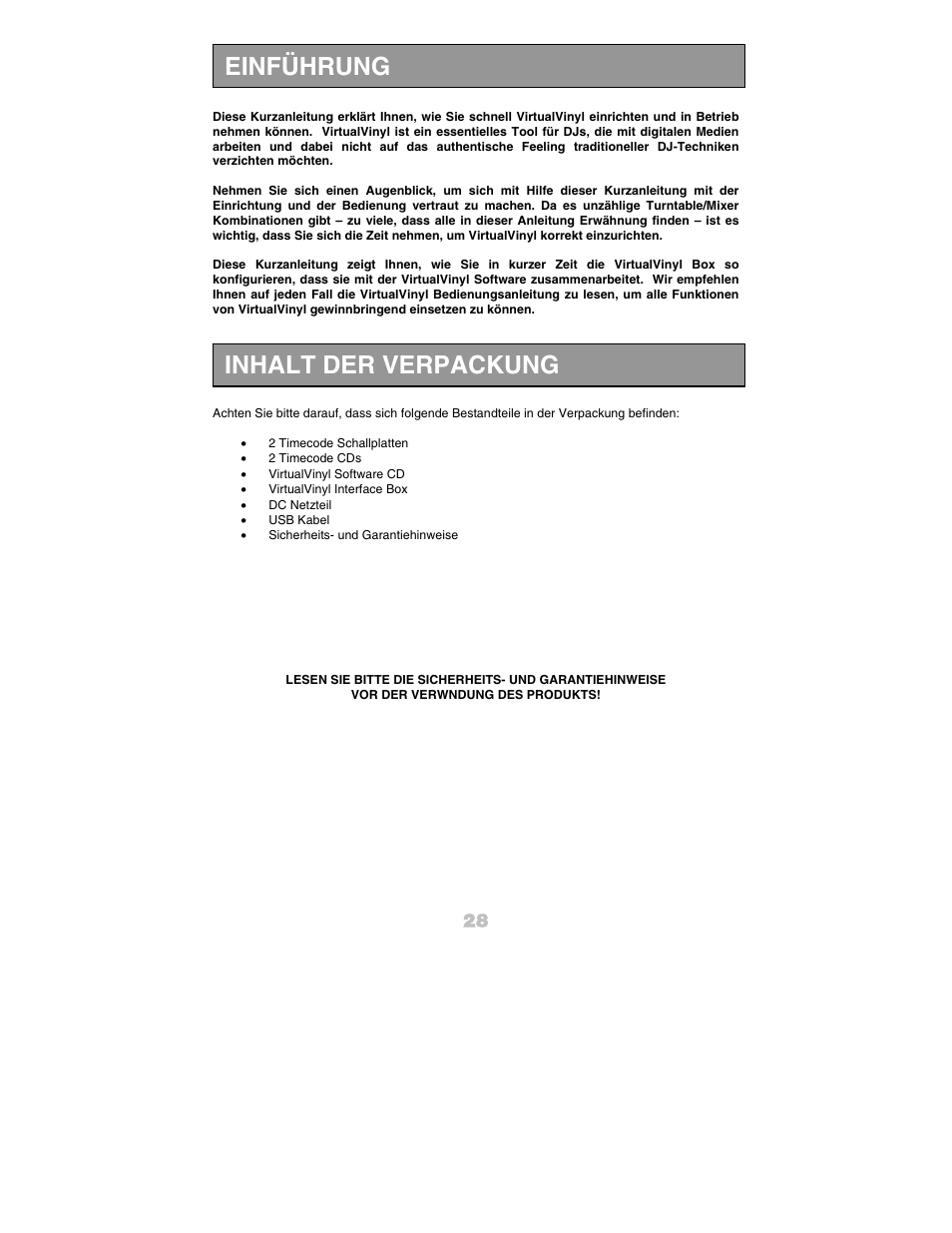 Einführung inhalt der verpackung | Numark Industries DJ Equipment User Manual | Page 30 / 52