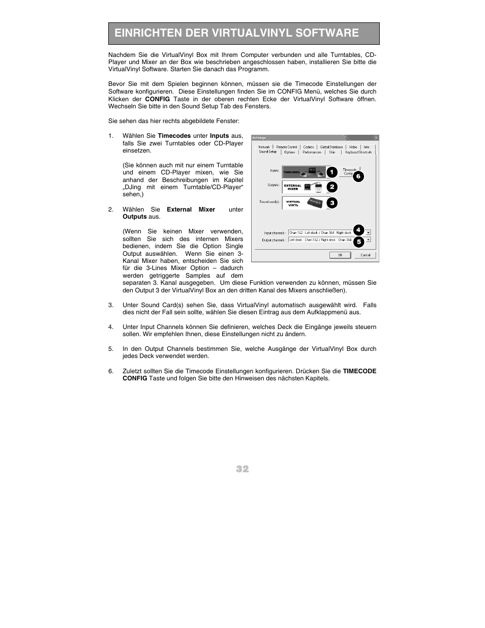 Einrichten der virtualvinyl software | Numark Industries DJ Equipment User Manual | Page 34 / 52