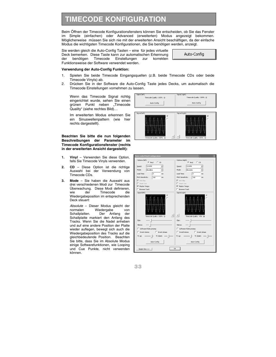 Timecode konfiguration | Numark Industries DJ Equipment User Manual | Page 35 / 52