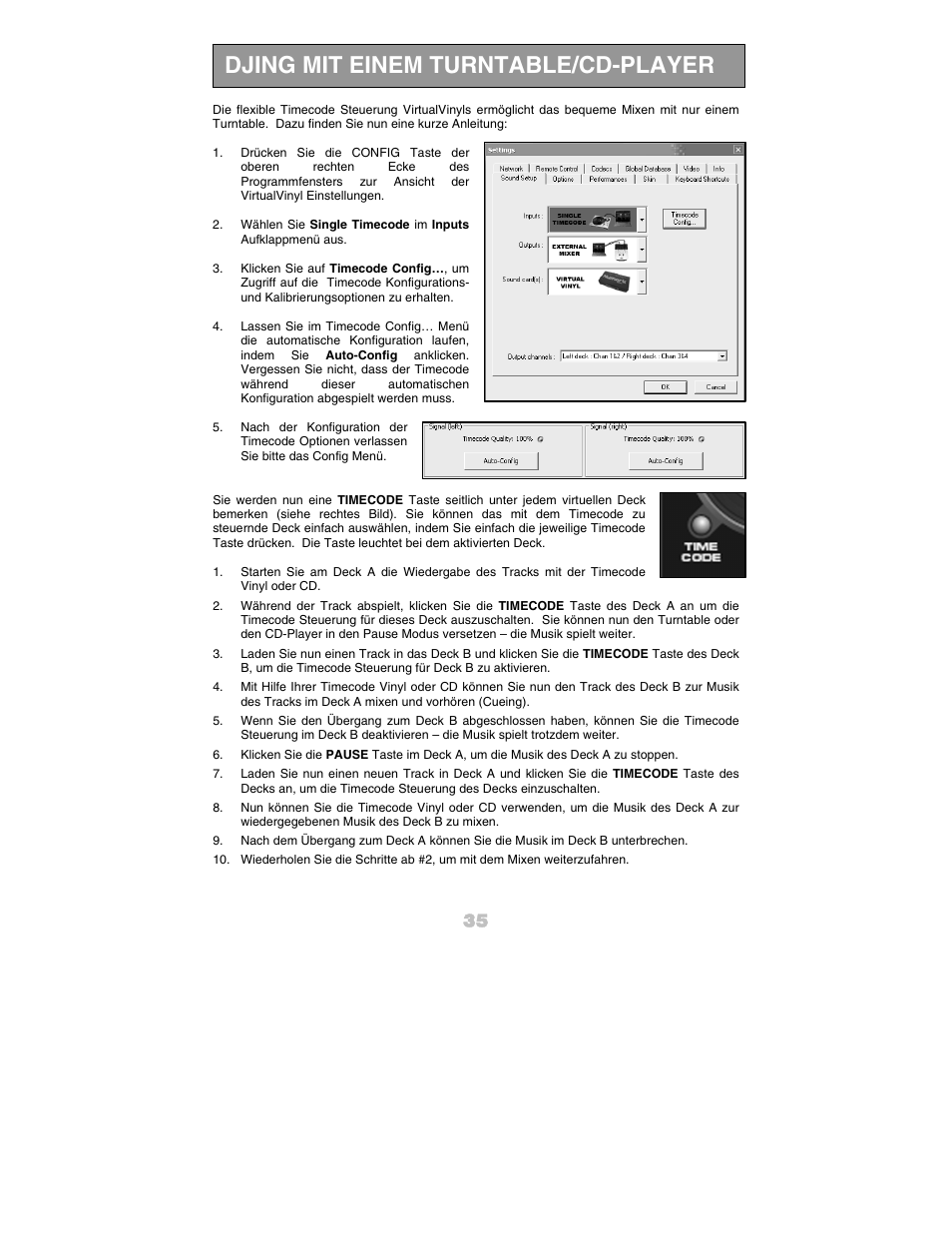 Djing mit einem turntable/cd-player | Numark Industries DJ Equipment User Manual | Page 37 / 52