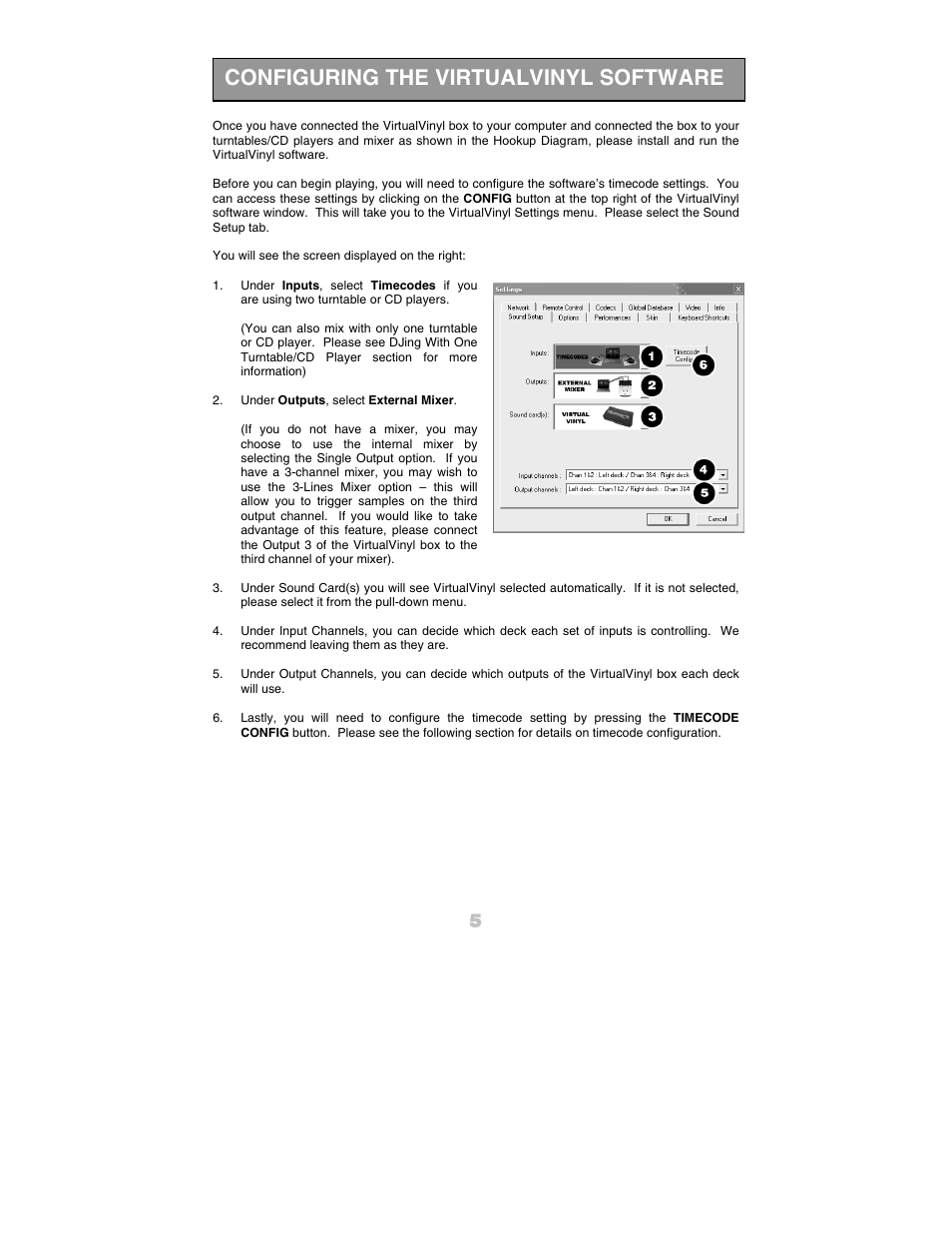 Configuring the virtualvinyl software | Numark Industries DJ Equipment User Manual | Page 7 / 52