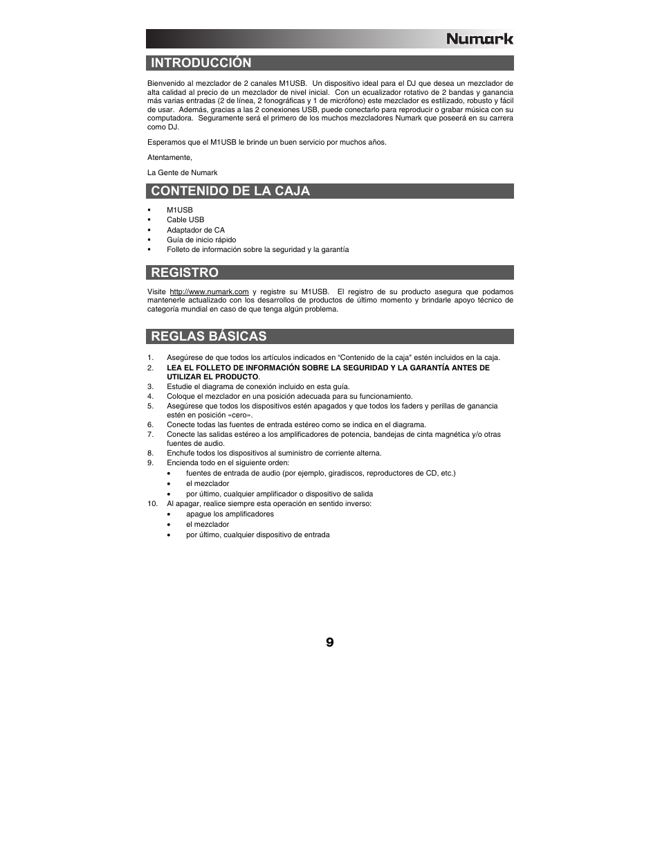 Numark Industries M1USB User Manual | Page 9 / 36