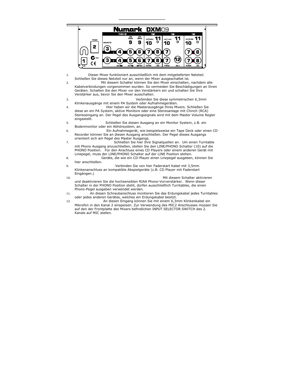 Numark Industries DXM09 User Manual | Page 13 / 28