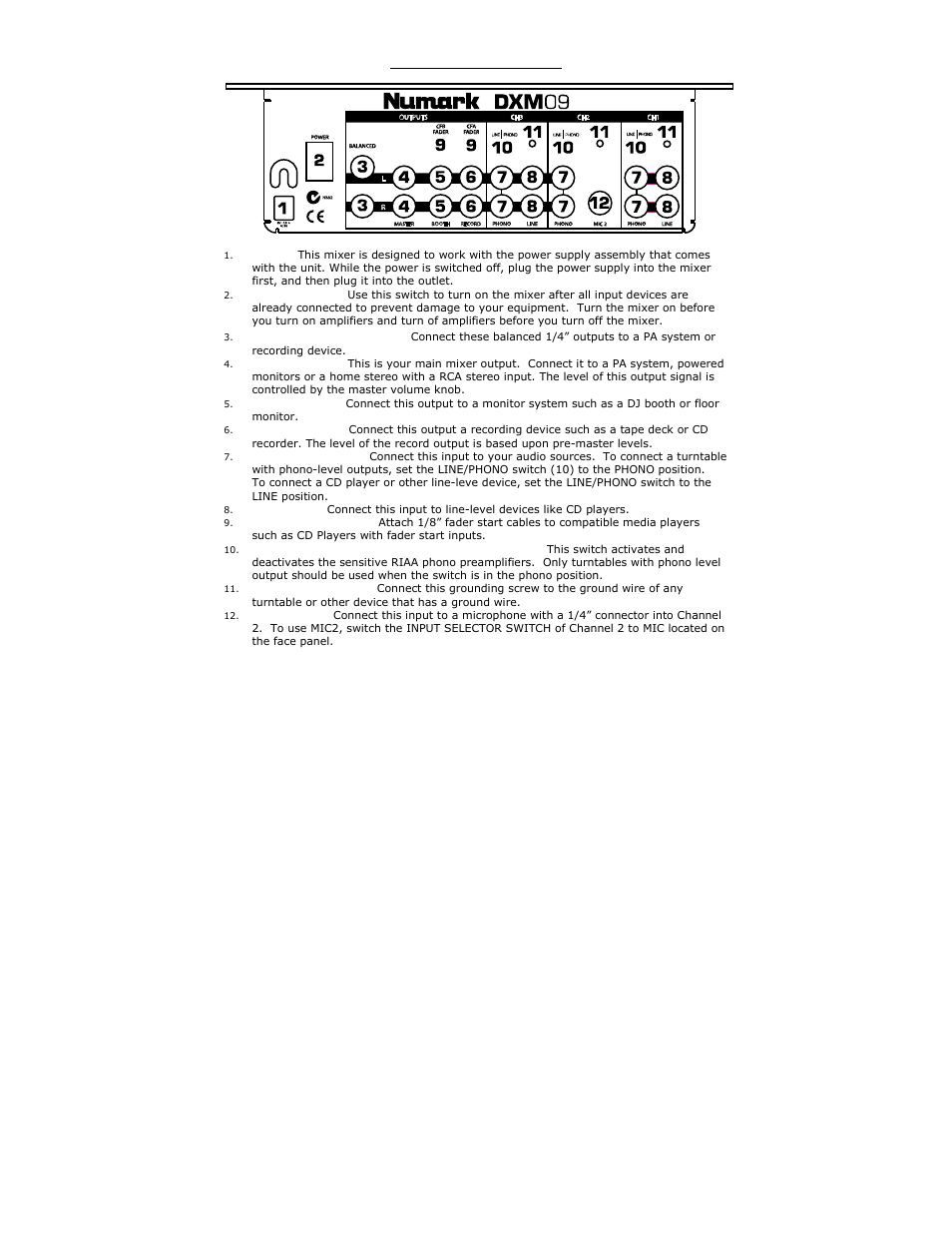 Numark Industries DXM09 User Manual | Page 3 / 28