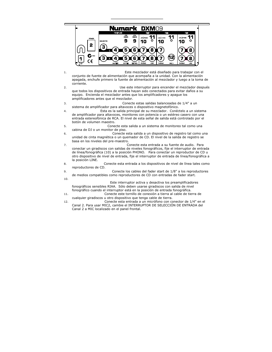 Numark Industries DXM09 User Manual | Page 8 / 28
