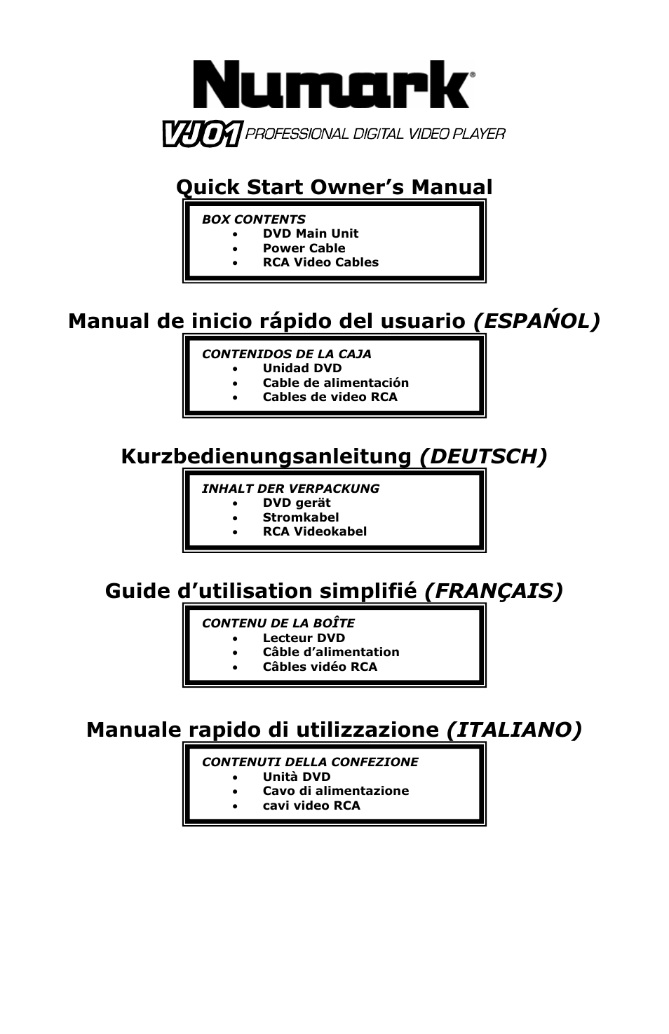 Numark Industries VJ01 User Manual | 29 pages