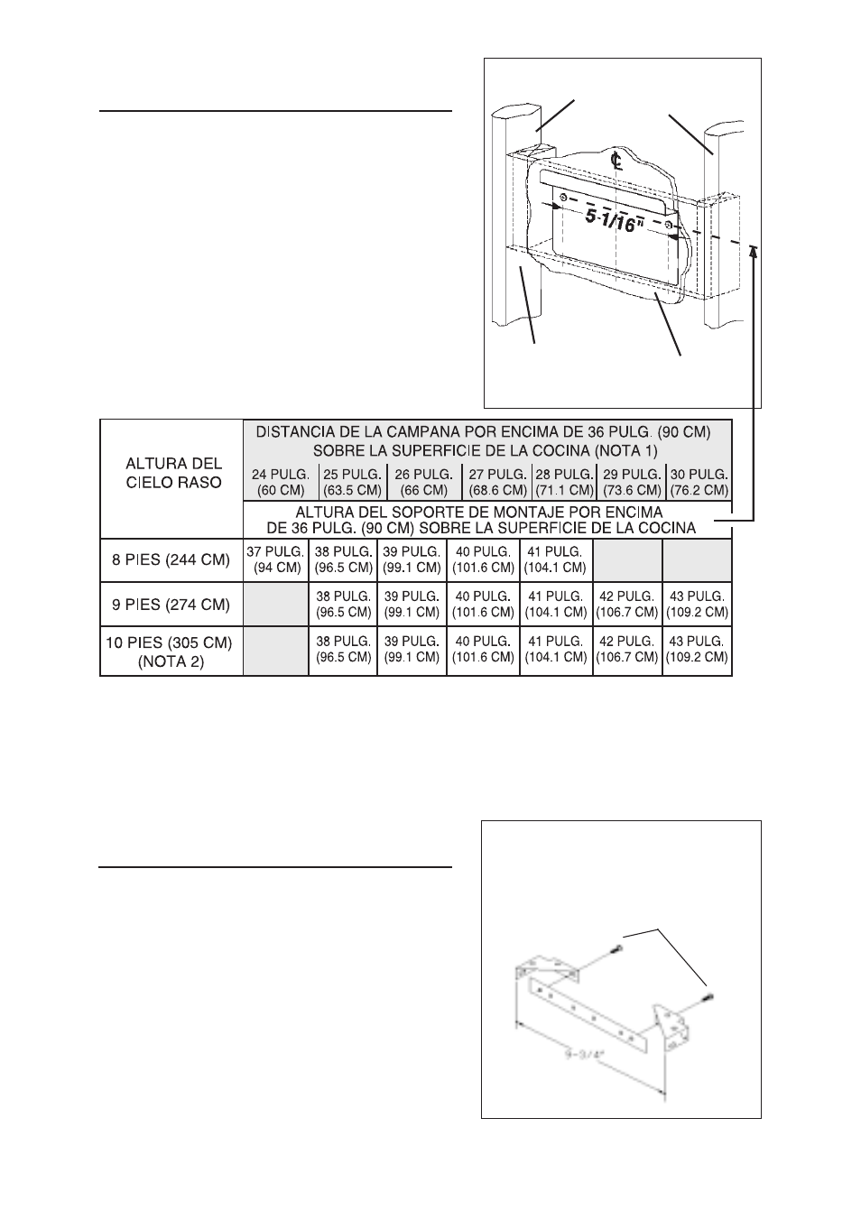Instalación del soporte de montaje | NuTone RM53000 User Manual | Page 37 / 44