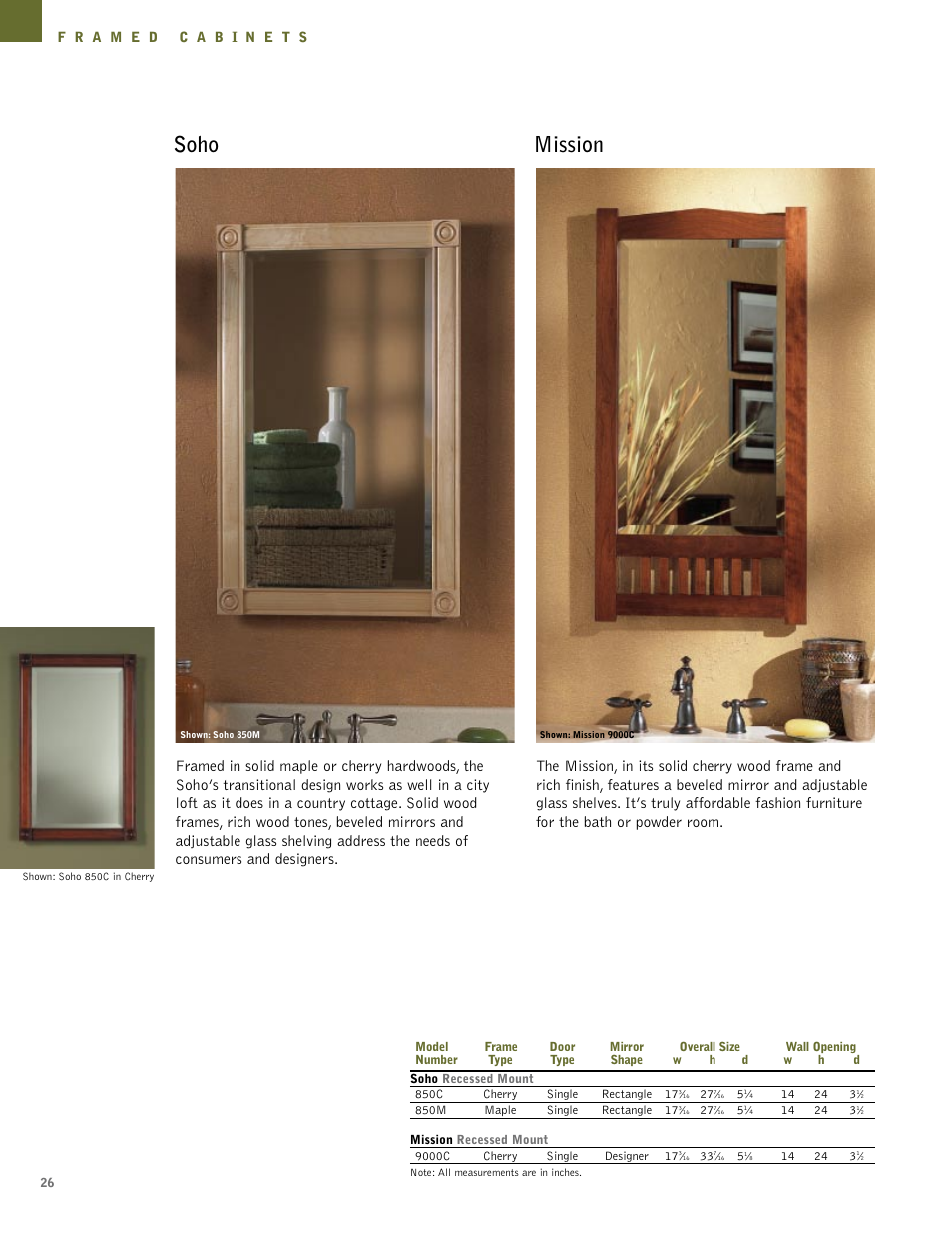 Mission, Soho | NuTone Hampton Series User Manual | Page 26 / 60
