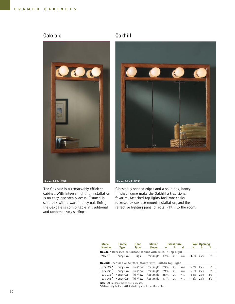 Oakhill, Oakdale | NuTone Hampton Series User Manual | Page 30 / 60