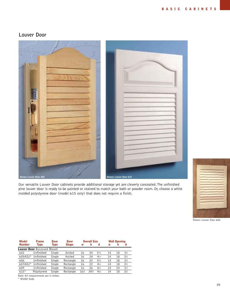 Louver door | NuTone Hampton Series User Manual | Page 49 / 60