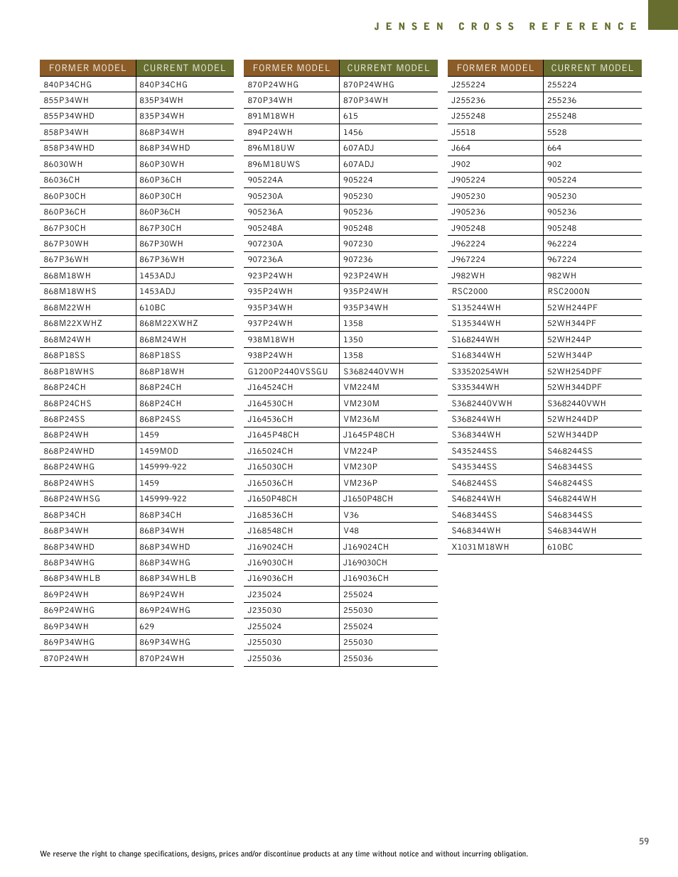 NuTone Hampton Series User Manual | Page 59 / 60