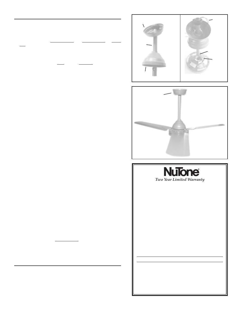 How to assemble, Important safeguards | NuTone PFC-56II User Manual | Page 2 / 2