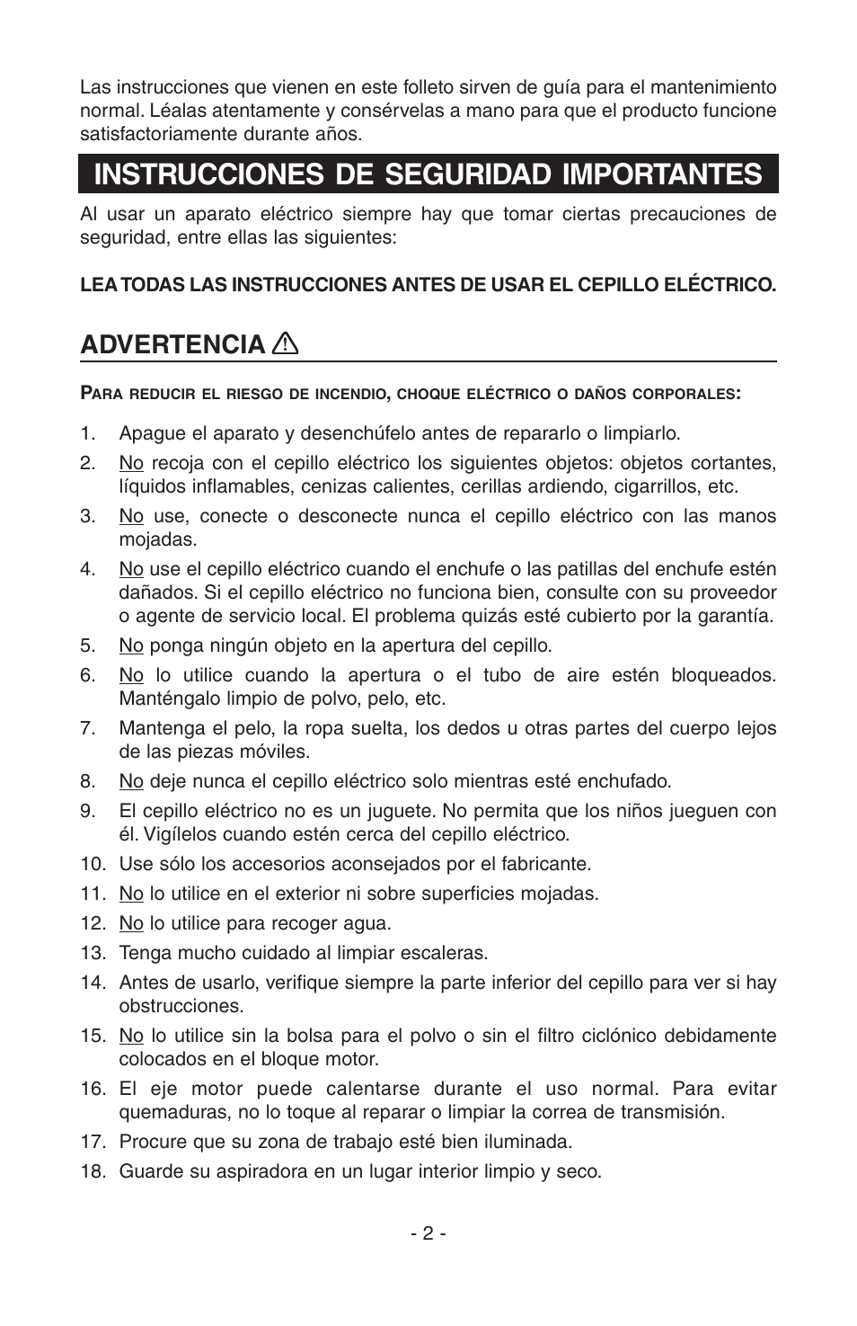 Instrucciones de seguridad importantes, Advertencia | NuTone AB0008 User Manual | Page 10 / 16