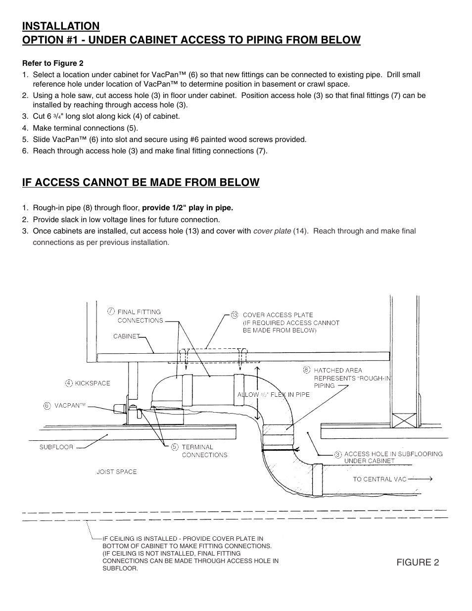 If access cannot be made from below, Figure 2 | NuTone VAC PAN CI-365 User Manual | Page 2 / 4