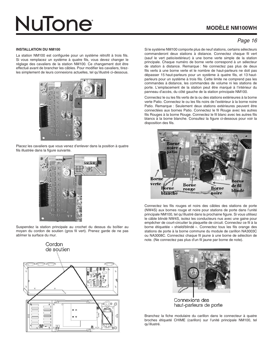 Modèle nm100wh page | NuTone Nm100WH User Manual | Page 16 / 32