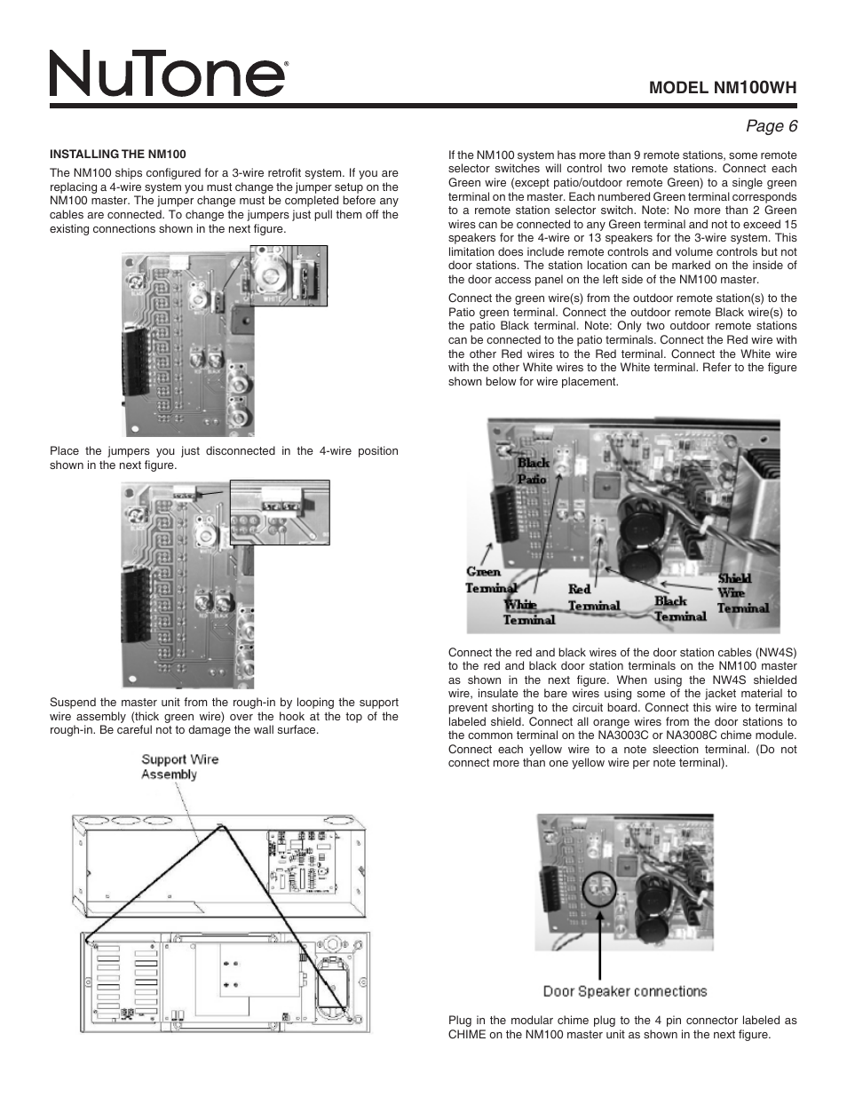 Model nm, Wh page | NuTone Nm100WH User Manual | Page 6 / 32