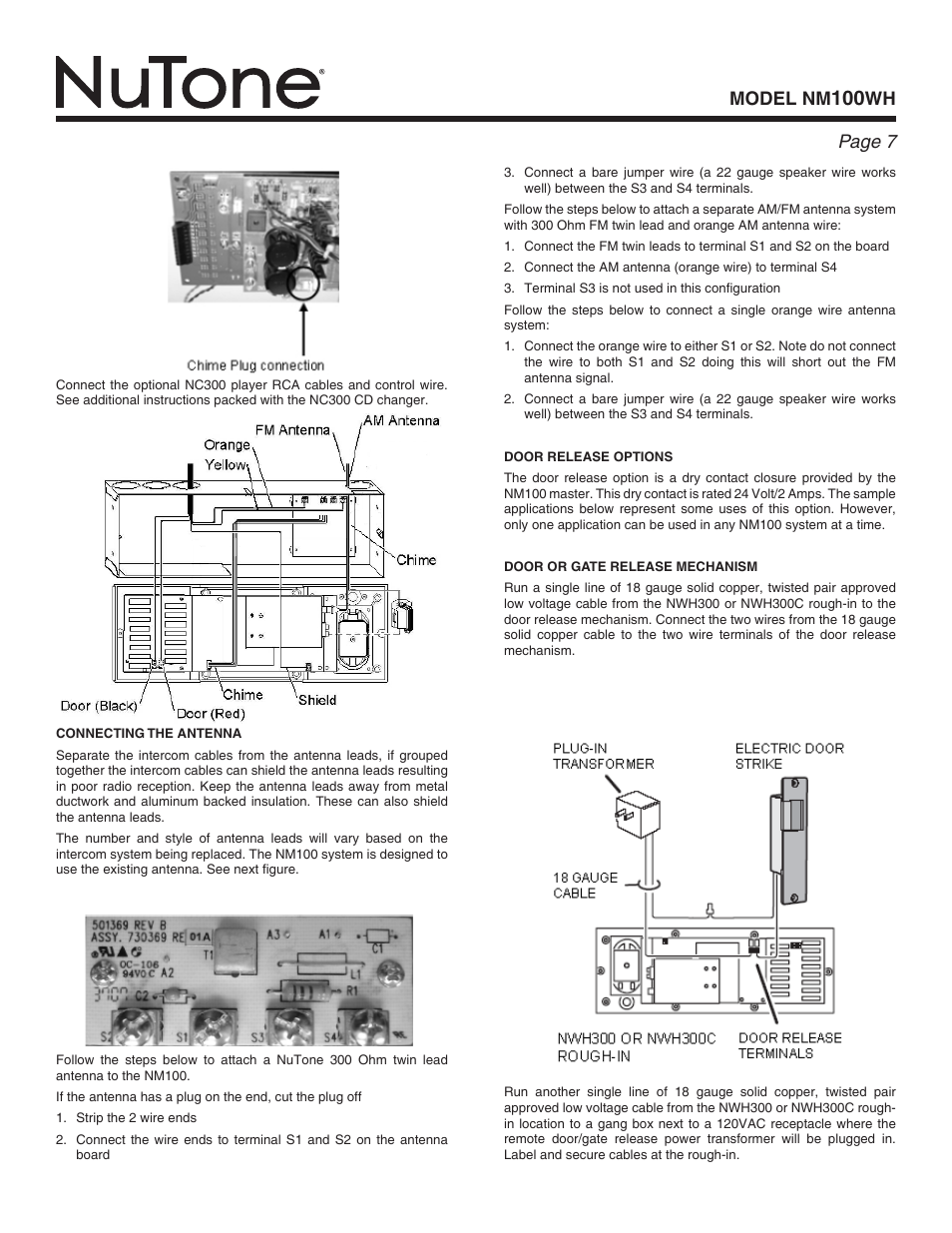 Model nm, Wh page | NuTone Nm100WH User Manual | Page 7 / 32