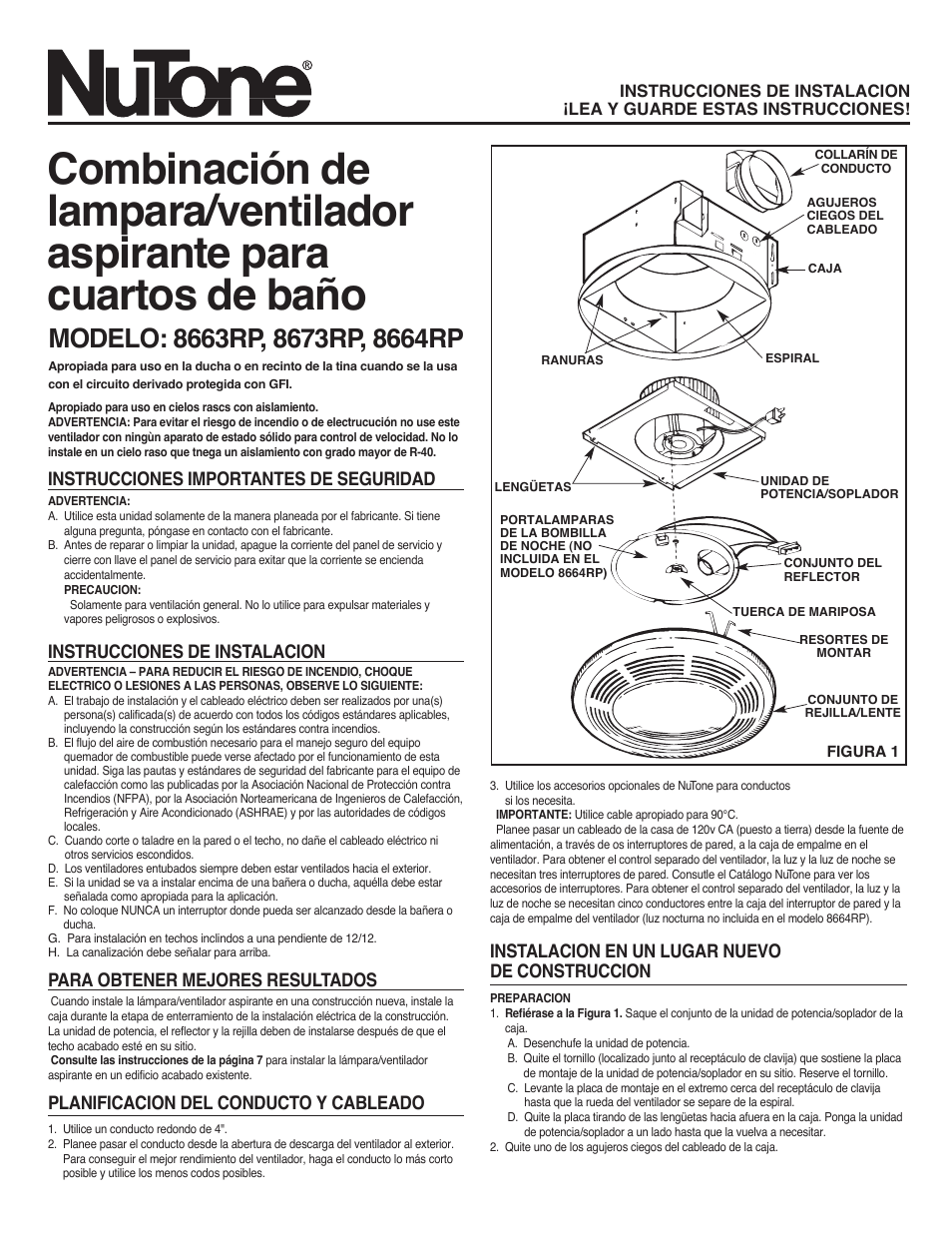 NuTone 8673RP User Manual | Page 7 / 12