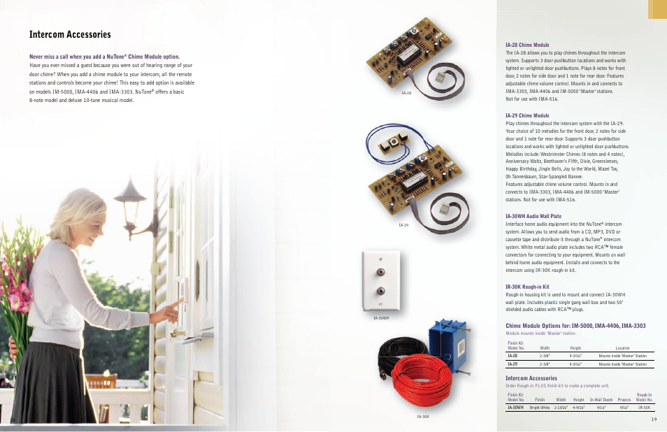 Intercom accessories | NuTone IAA-440 User Manual | Page 10 / 19