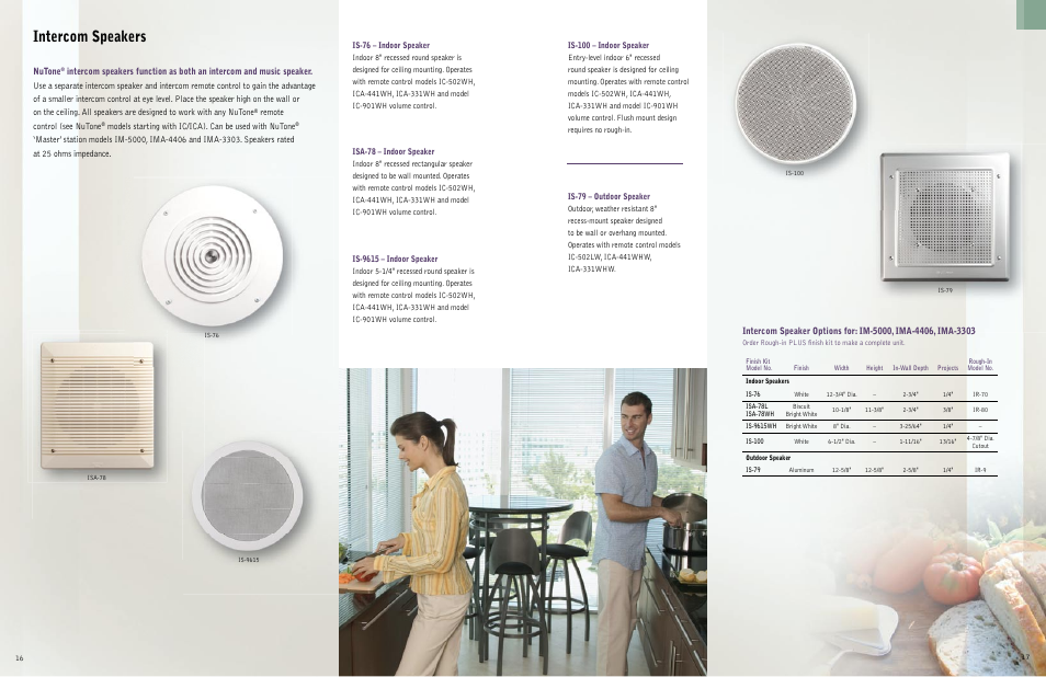 Intercom speakers, Nutone, Remote control (see nutone | NuTone IAA-440 User Manual | Page 9 / 19