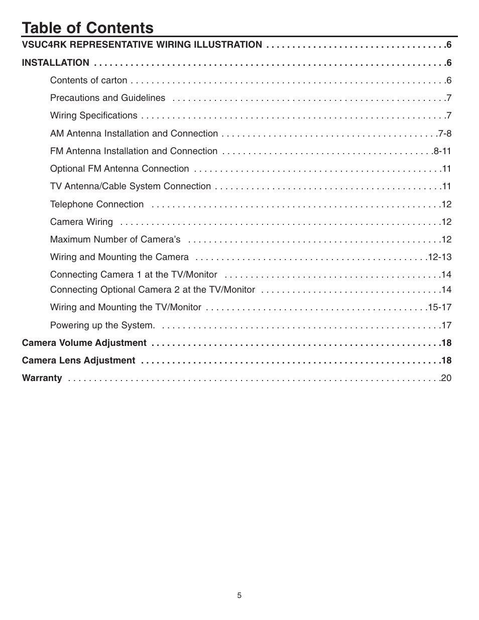 NuTone Video Door Answering System VSUC4RK User Manual | Page 5 / 20