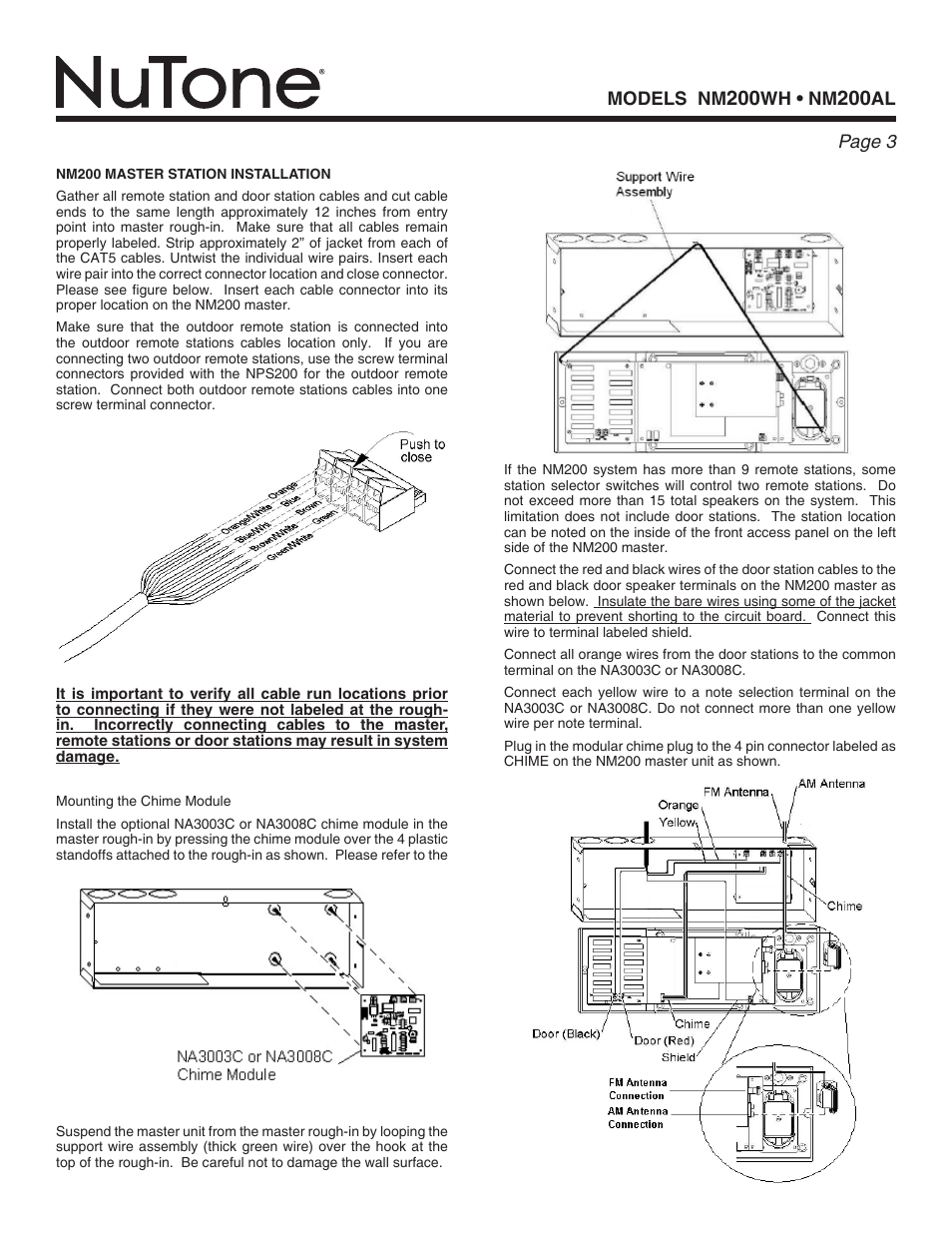 NuTone NM200WH User Manual | Page 3 / 5