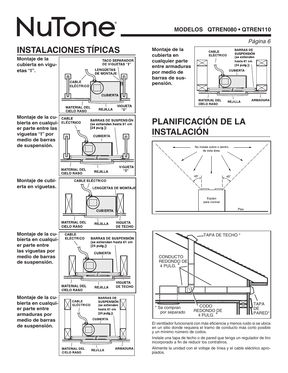 NuTone QTREN080 User Manual | Page 6 / 8