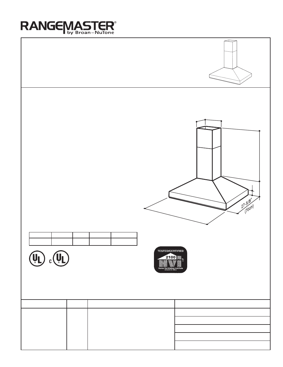 NuTone 637004 User Manual | 2 pages