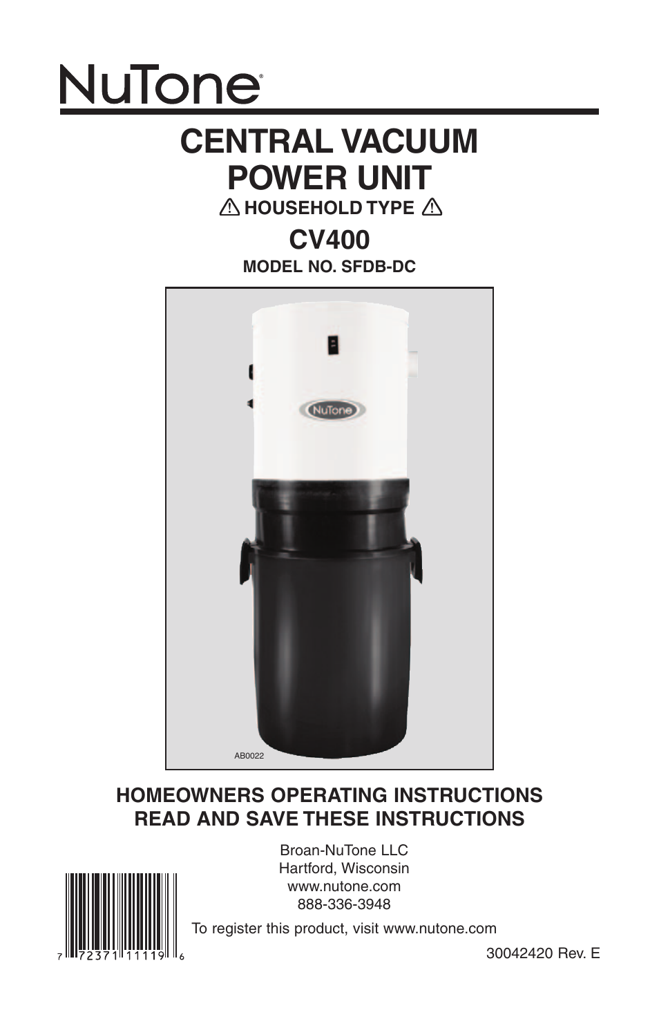 NuTone SFDB-DC User Manual | 20 pages