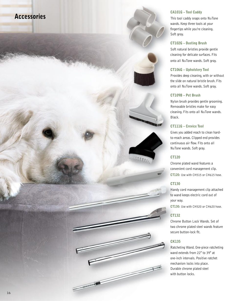 Accessories | NuTone VX550 User Manual | Page 16 / 32