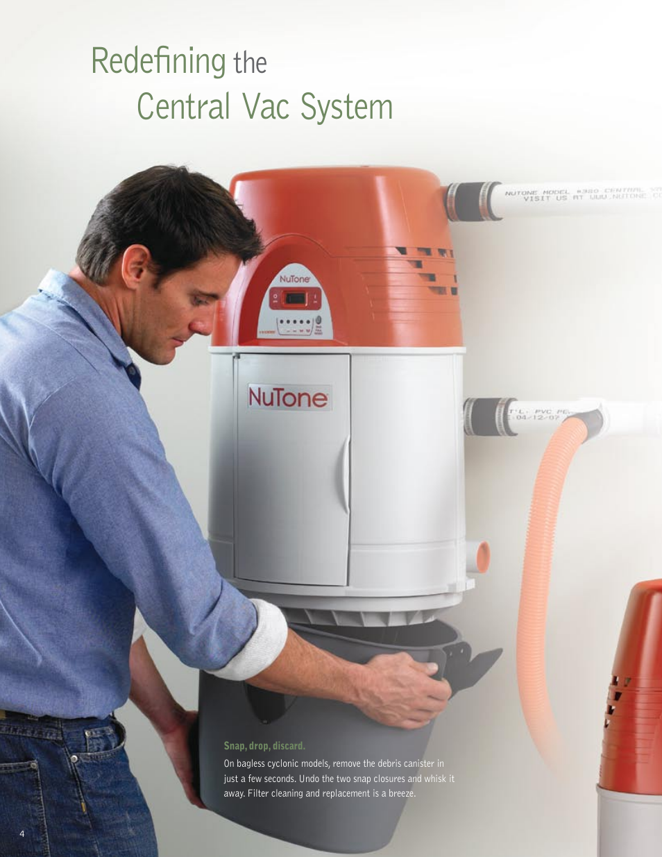 Redefining, Central vac system | NuTone VX550 User Manual | Page 4 / 32