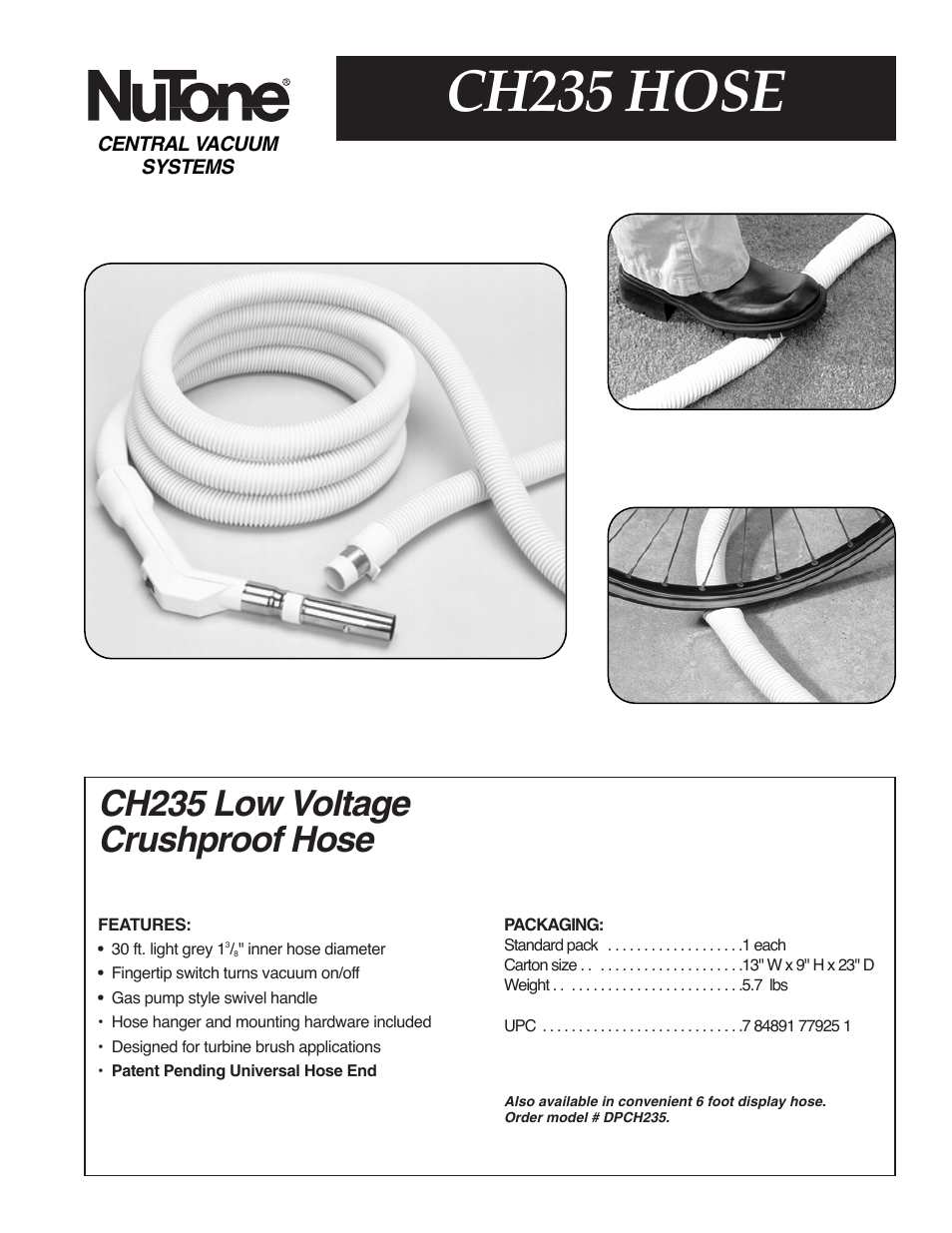 NuTone CH235 User Manual | 1 page