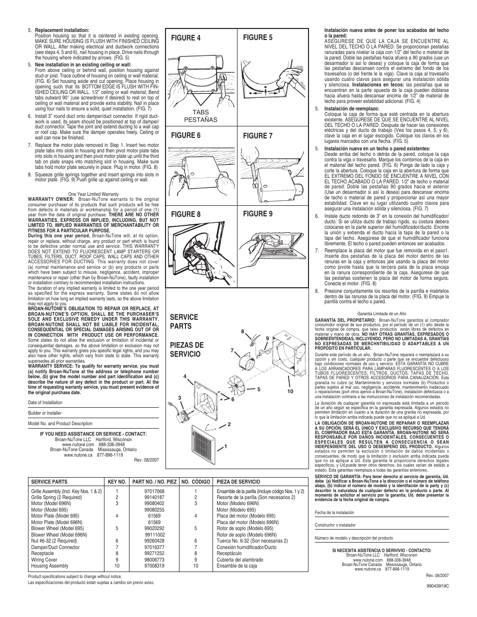 NuTone 696N User Manual | Page 2 / 2