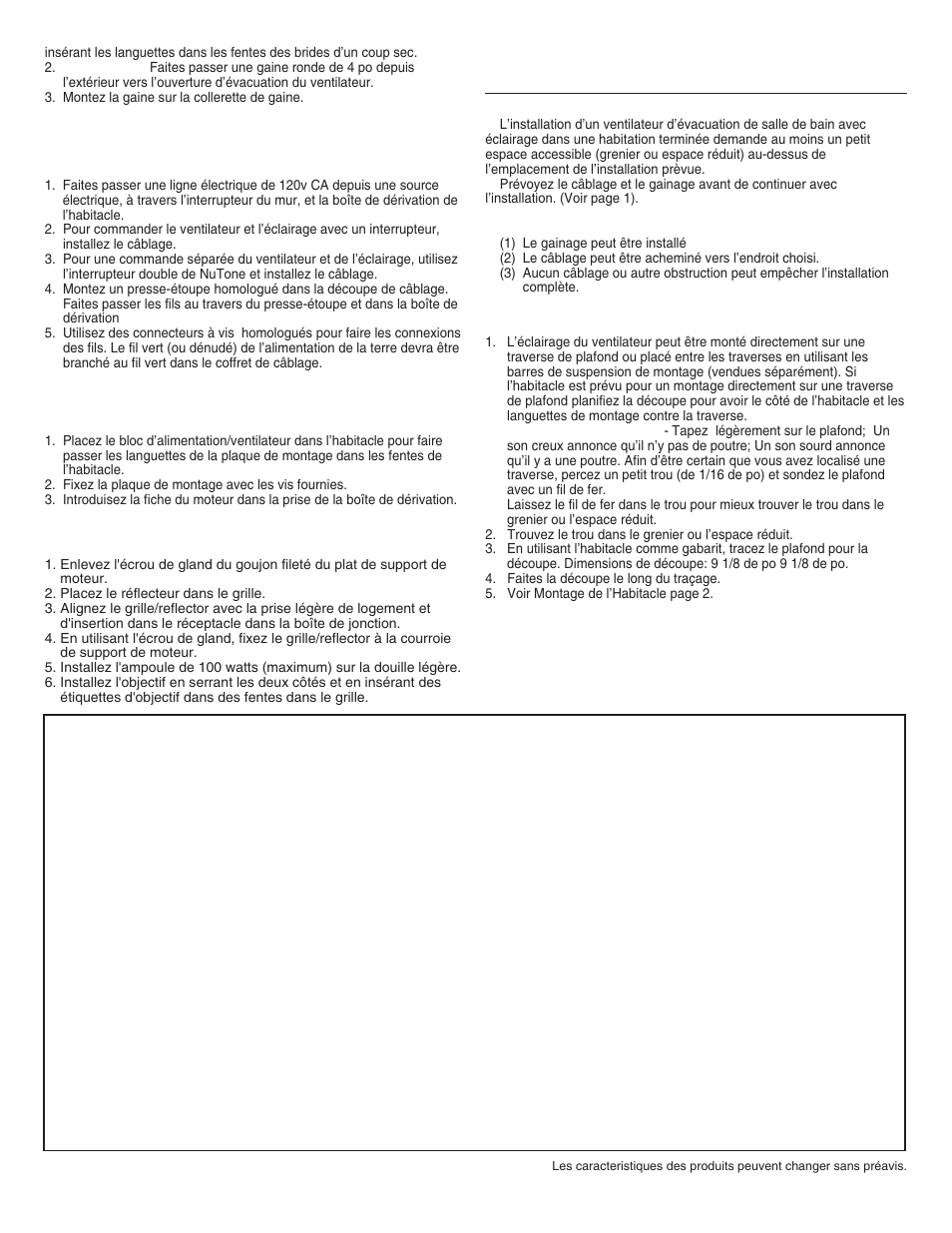 Installation dans une construction existante | NuTone 769RL User Manual | Page 6 / 8