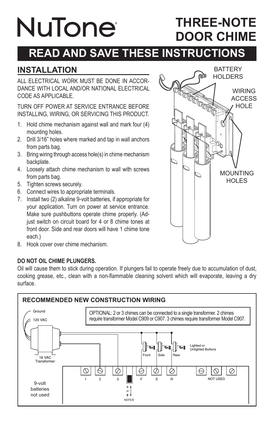 NuTone LA310CY User Manual | 4 pages