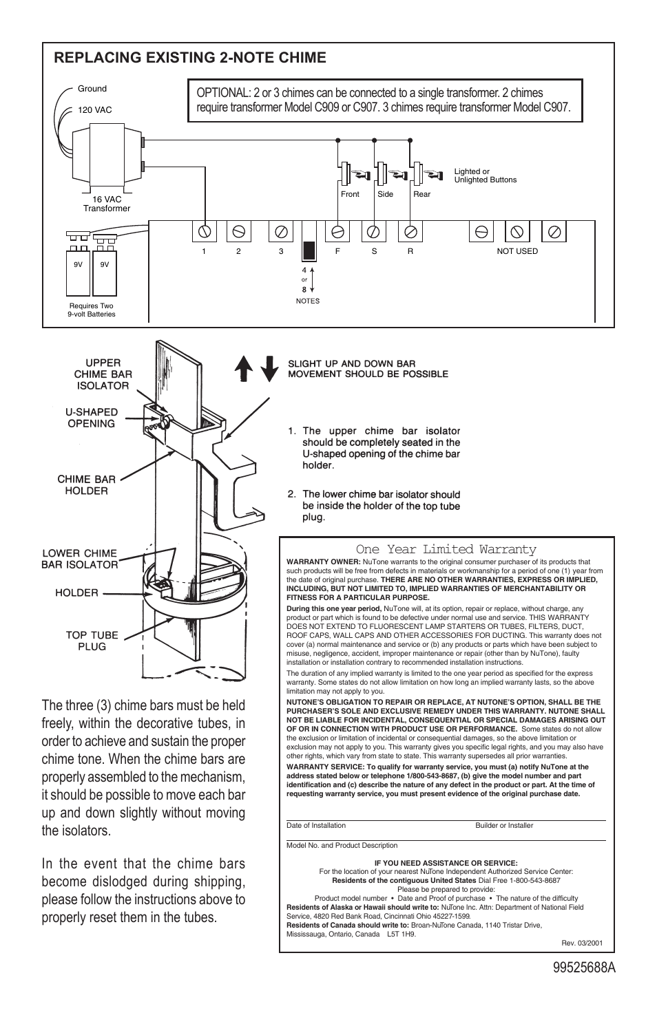 NuTone LA310CY User Manual | Page 2 / 4