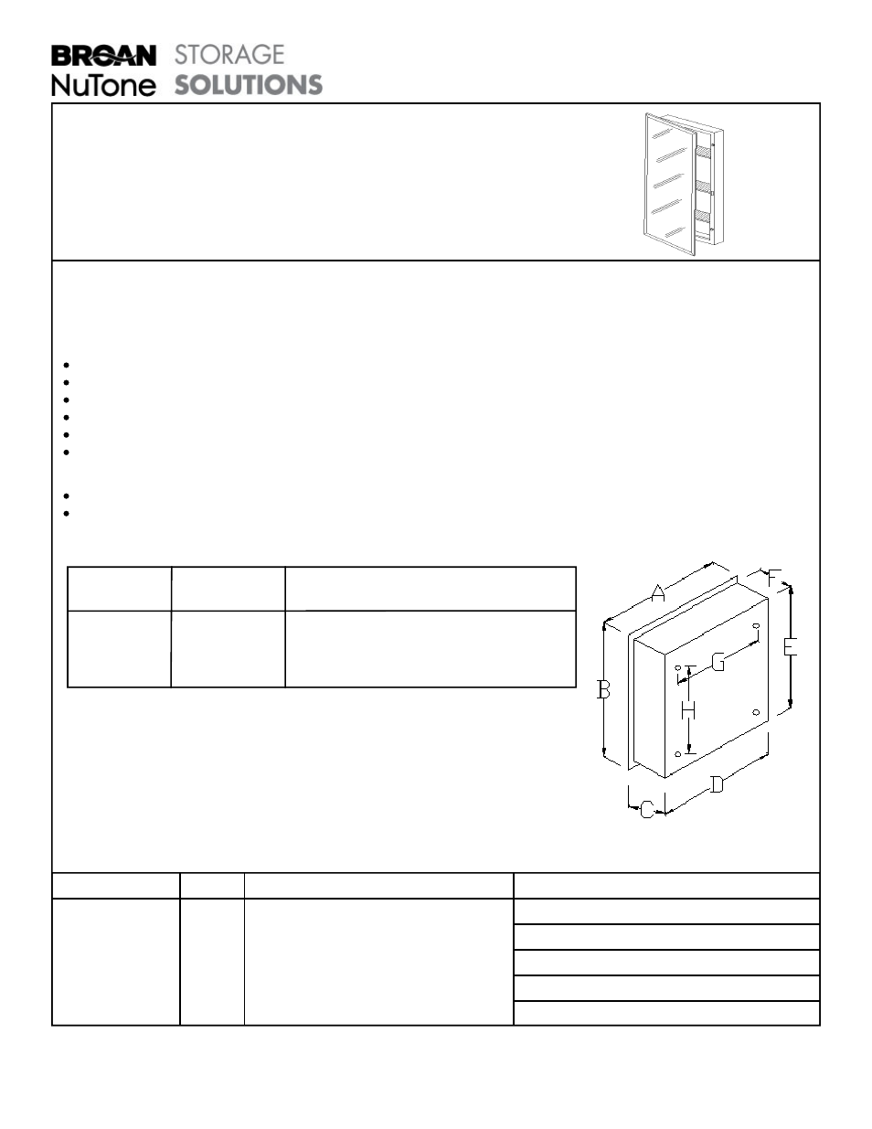 NuTone Surface Mounted Frameless Mirror Medicine Cabinets 235 User Manual | 1 page